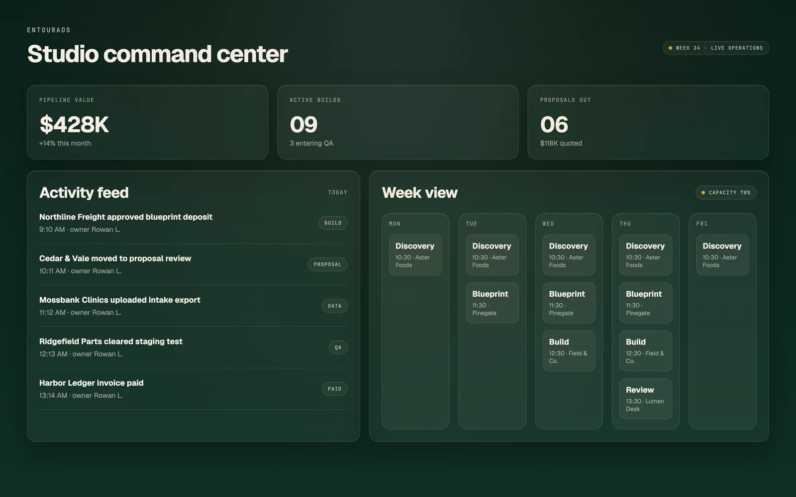 EntouraOS application screen